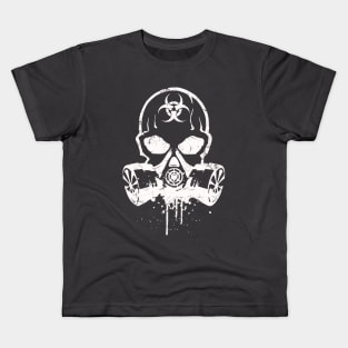 Biohazard Skull Vintage (white) Kids T-Shirt